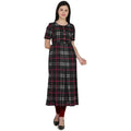 Kanoor Women's Multicolour Frock Style Round Neck Kurti