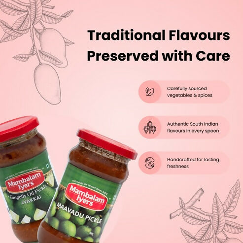 Mambalam Iyers Avakkai Pickle & Maavadu Pickle Combo