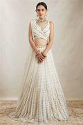 Jyoti Fashion Graceful Off White Sequence With Zari Embroidered Georgette Lehenga Choli with Dupatta