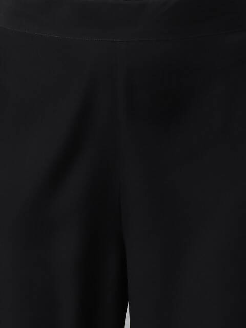 FIORRA Women's Black Poly Crepe A-Line Kurta Set