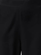 FIORRA Women's Black Poly Crepe A-Line Kurta Set