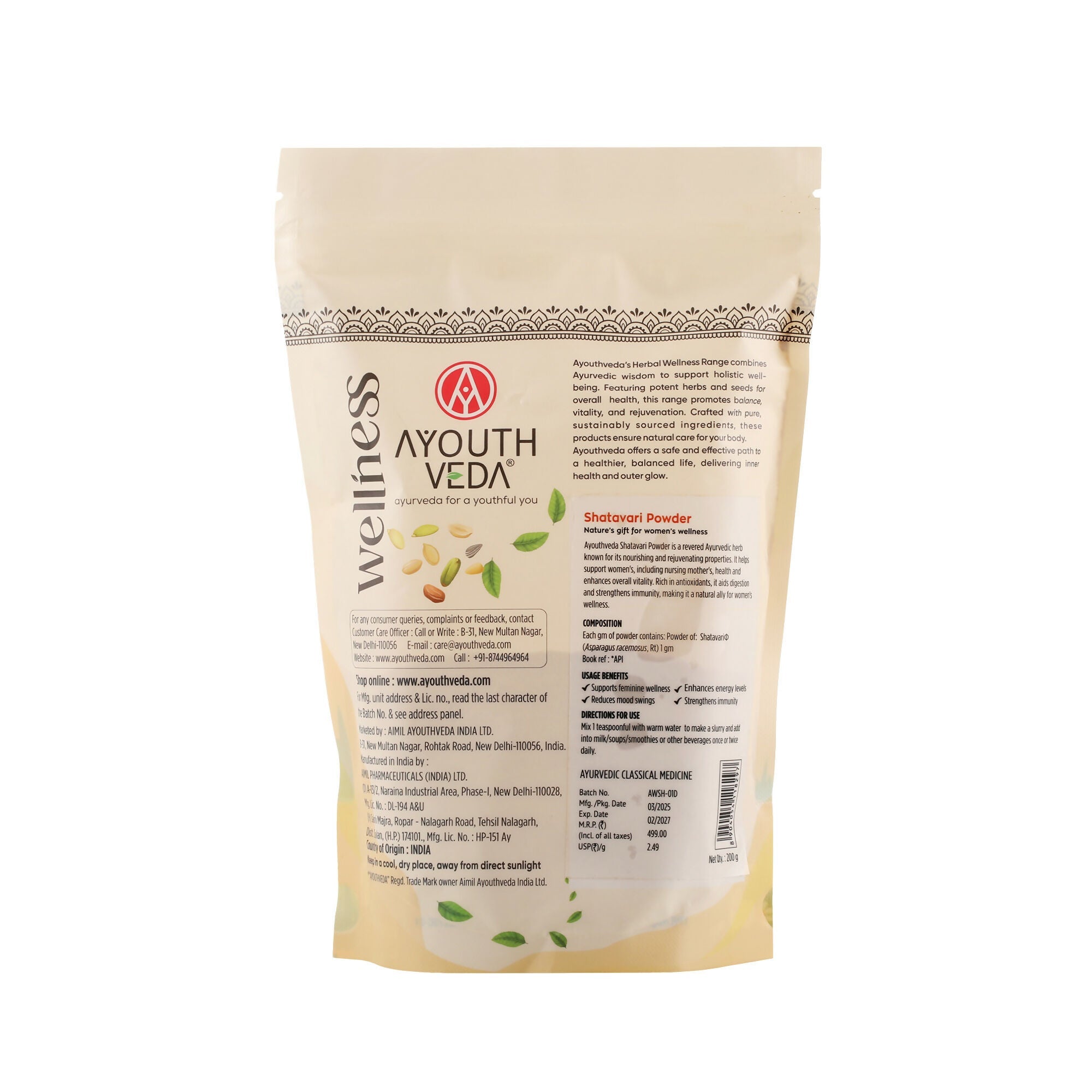Ayouthveda Shatavari Powder - Distacart