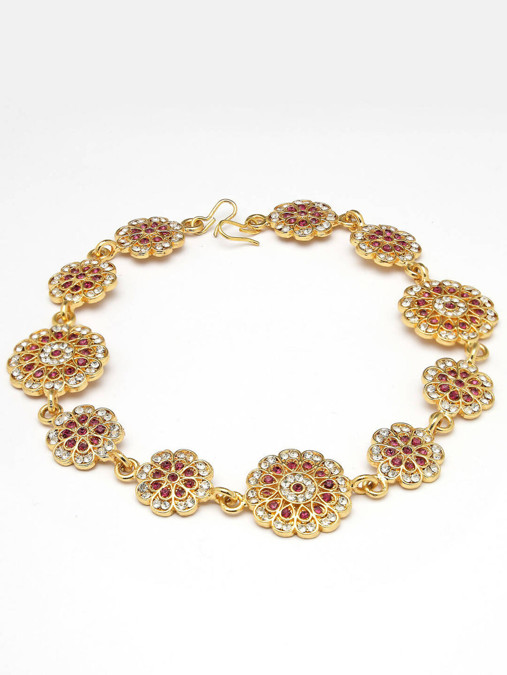 NVR Women's Gold-Plated Traditional Meenakari Stones Trending Matha Patti - Distacart