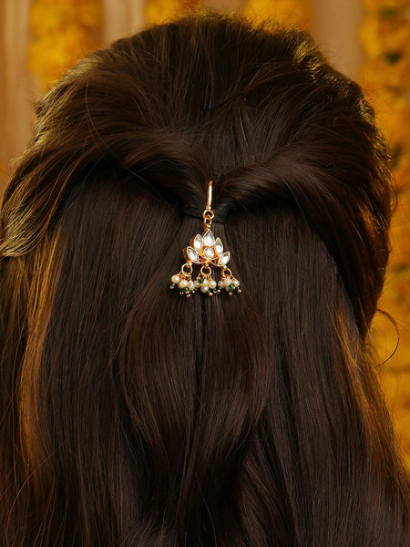 Ruby Raang Lotus Dangling Hair Brooch