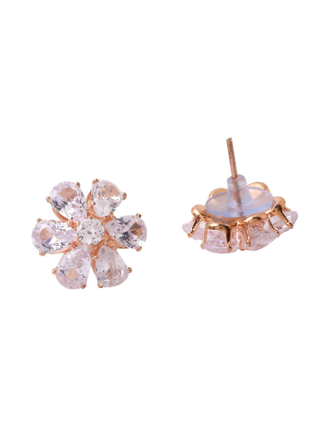 NVR Women Golden Cz Studded Studs Earrings - Distacart