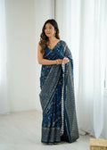 PR Fashion Morpich Georgette Patta Plain With Foil Work And Small Lace And Zalar Lace Saree