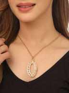 NVR Women Gold-Polished Oxidised Bohemian Necklace