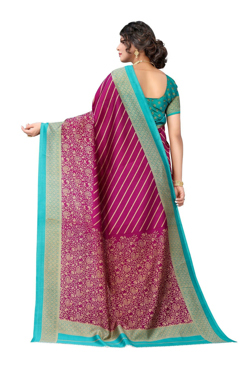 Vamika Purple Printed Art Silk Saree