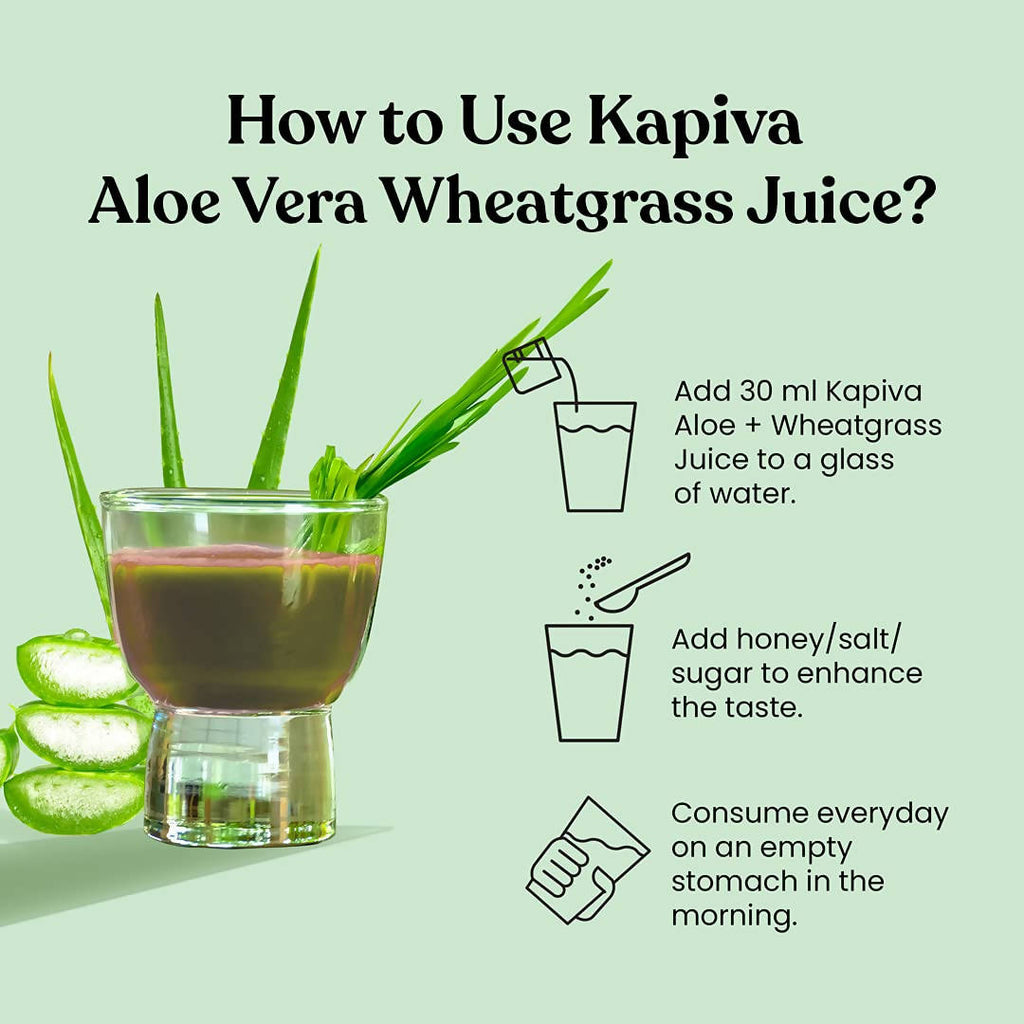 Kapiva Ayurveda Aloe Vera + Wheatgrass Juice