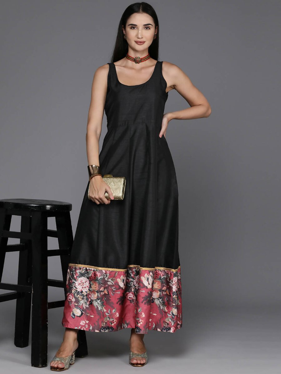 Ahalyaa Women's Traditional wear Ethnic Dress - Black - Distacart