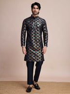 Vastranavya Traditional Festival Wear Pure Silk Thread & Sequence Embroidered Work Kurta