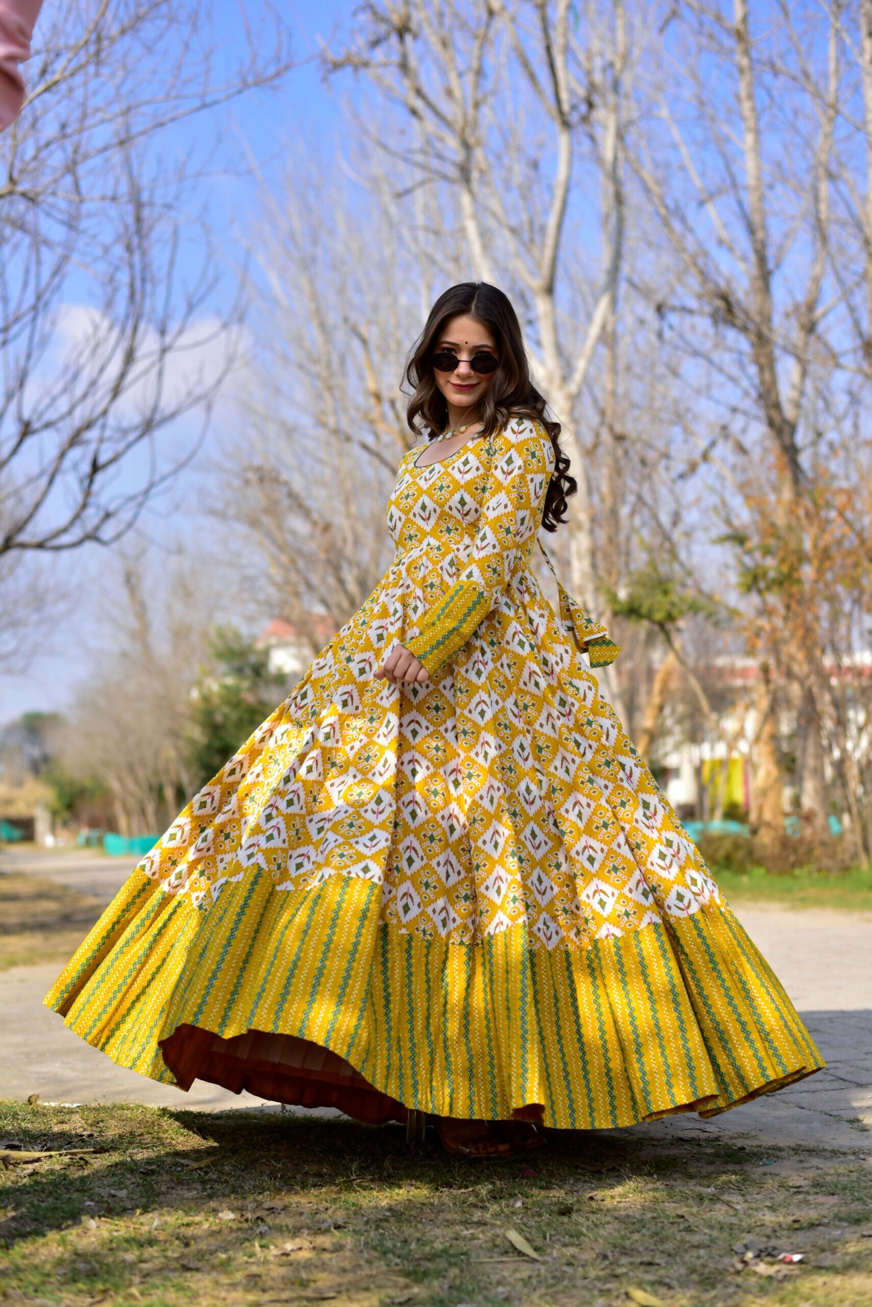 Aayaa Pure Muslin Gown With Heavy Digital Print - Multi Color - Distacart