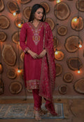 Teeya Creation Rani Color Chinon Silk Functional Wear Trending Kurti - Distacart