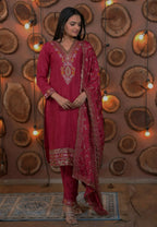 Teeya Creation Rani Color Chinon Silk Functional Wear Trending Kurti - Distacart