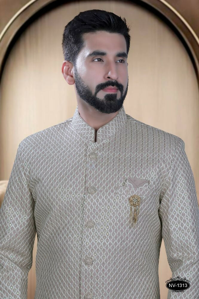 Joban Fashion Men's Pink Base Silk Kurta with Pyjama