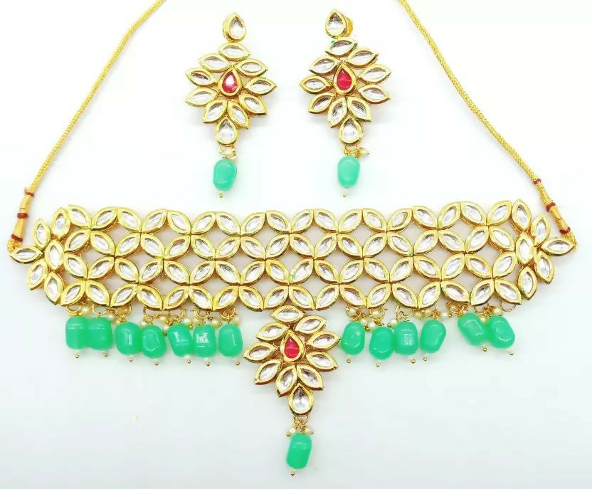 Joban Fashion Multicolor Kundan Work Necklace Set