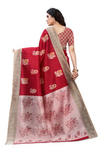 Vamika Red Printed Art Silk Saree