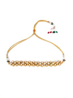 Kundan & Pearl Neckpiece (Gold) - Ruby Raang