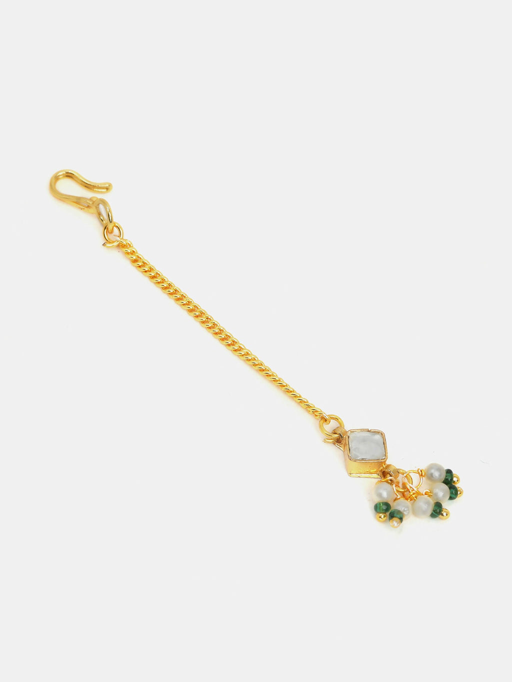 Ruby Raang Double Color Drops Maang Tikka And Earrings Set - Distacart