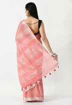 Mominos Fashion Moeza Light Gajari Bhagalpuri Handloom Silk Linen Saree with unstitched Blouse piece - Distacart