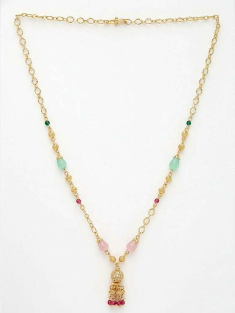 NVR Women Gold Plated Multicolour chain - Distacart
