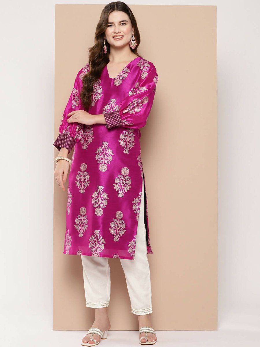 Ahalyaa Women's Traditional wear Kurta - Pink