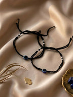 NVR Women Set of 2 Black Beaded Evil Eye Anklet - Distacart