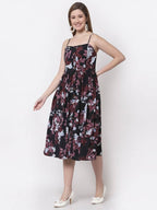 Myshka Multi Color Crepe Printed Dress
