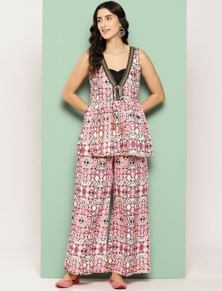 Ahalyaa Women's Traditional Wear Co-ods - Off-white - Distacart