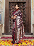 Shree Shyam Fashion Purple Silk Saree - Distacart