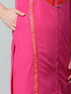 Ahalyaa Womens Pink Crepe Printed Kurtas - Distacart