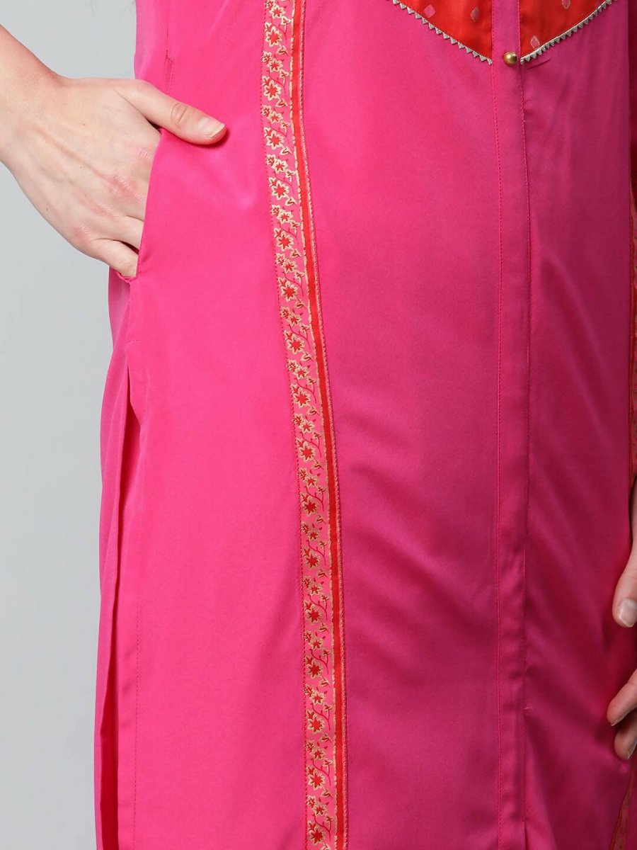 Ahalyaa Womens Pink Crepe Printed Kurtas - Distacart