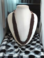 Inhanns Bloom Handmade Beaded Only Necklace - 12 Layers - Coffee Necklace