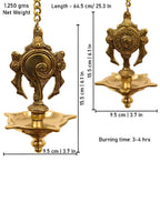 Spillbox Gold-Toned 2 Pieces Brass Shangu Chakra Diyas Wall Hanging Pooja Essentials