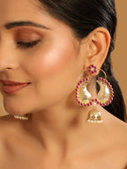 Nuyug 22K Gold Plated Pink Paisley Bloom Earrings - Distacart