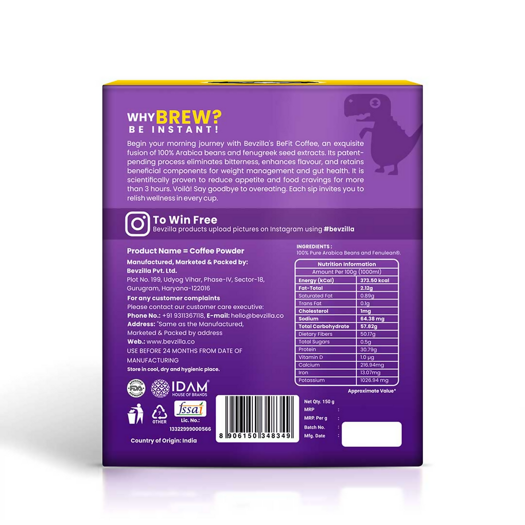 Bevzilla BeFit Coffee - Distacart