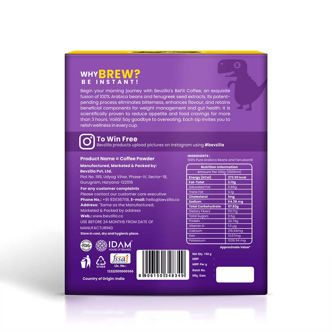 Bevzilla BeFit Coffee - Distacart