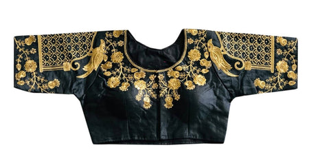 Vamika Black Banglori Silk Embroidery Blouse For Women