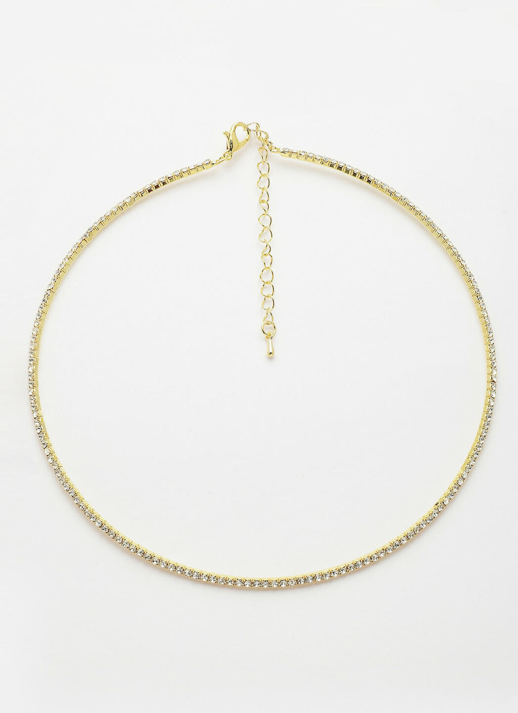 NVR Women's Gold-Toned CZ-Studded Choker Necklace