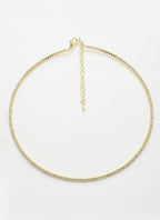 NVR Women's Gold-Toned CZ-Studded Choker Necklace