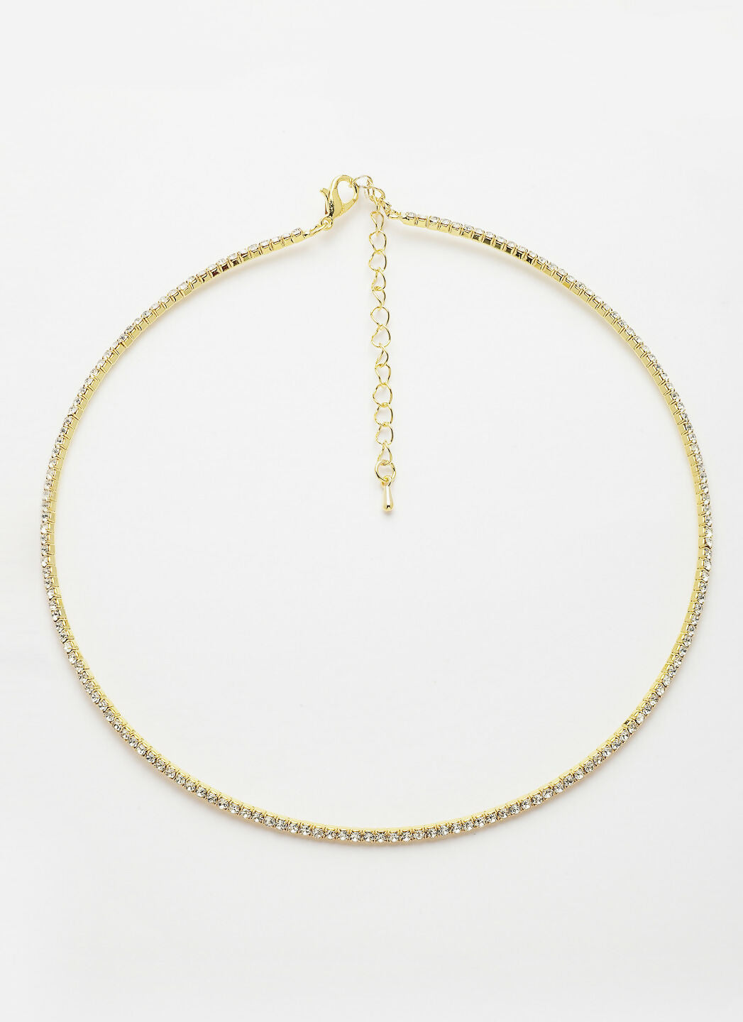 NVR Women's Gold-Toned CZ-Studded Choker Necklace