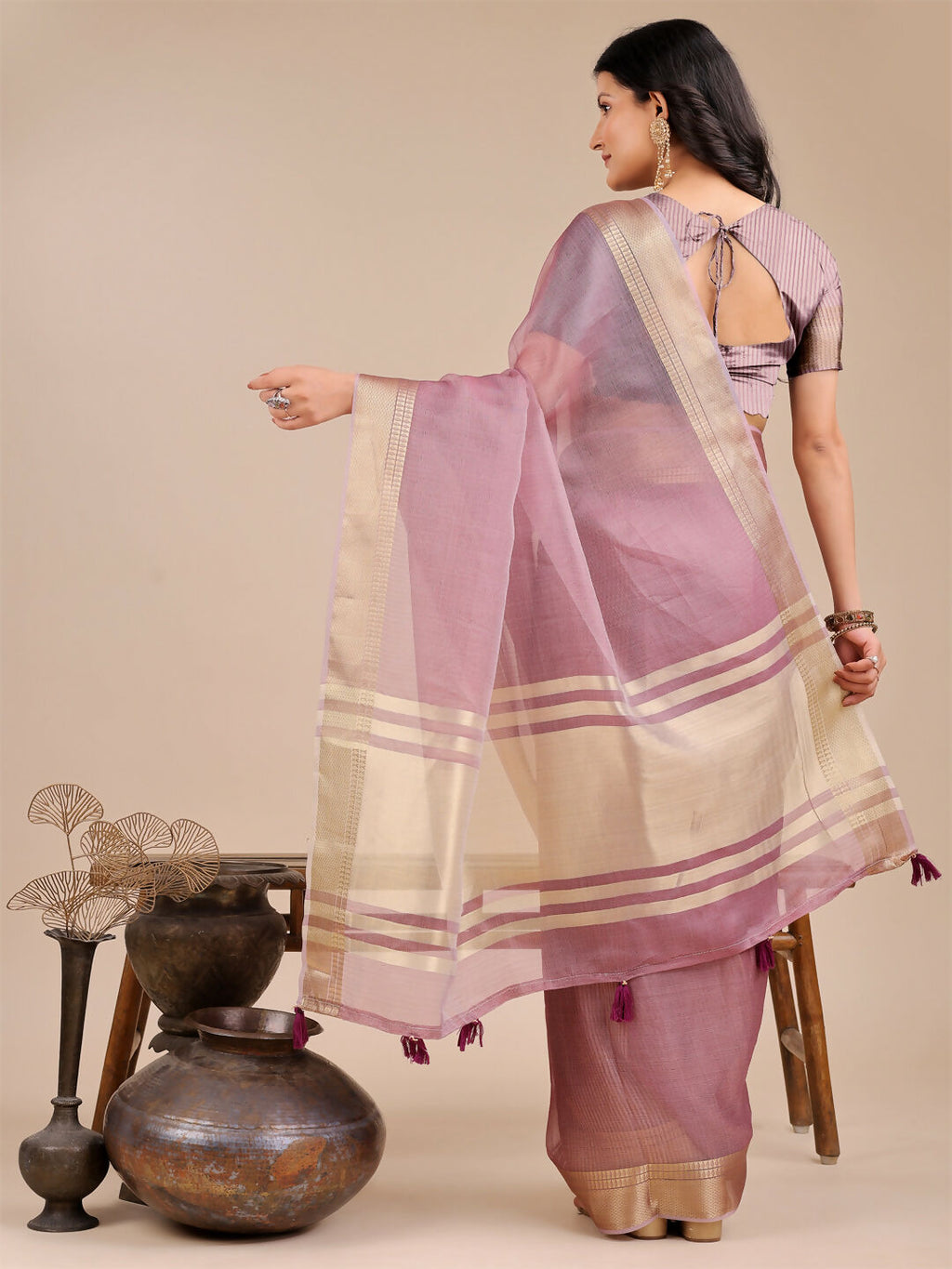 Shree Shyam Fashion Seoul Purple Organza Saree