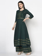Aniyah Rayon Bottle Green Color Anarkali Kurta (AN-205K)