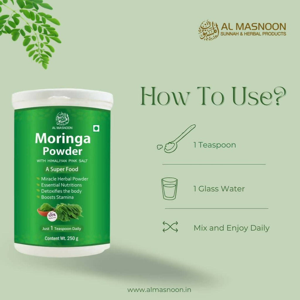 Al Masnoon Moringa Powder With Himalayan Pink Salt - Distacart