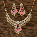 Joban Fashion Women Golden White Pink Necklace Set