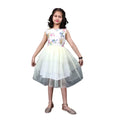 Akarshan Cotton Blend Floral Barbie Frock With Three Layered White Net - Cream & White