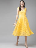 Ahalyaa Women's Traditional wear Dress - Yellow - Distacart