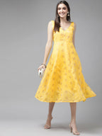 Ahalyaa Women's Traditional wear Dress - Yellow - Distacart