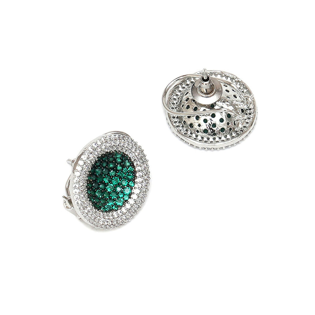 Jade Diamond and Stone Neckpiece with Studs- Ruby Raang