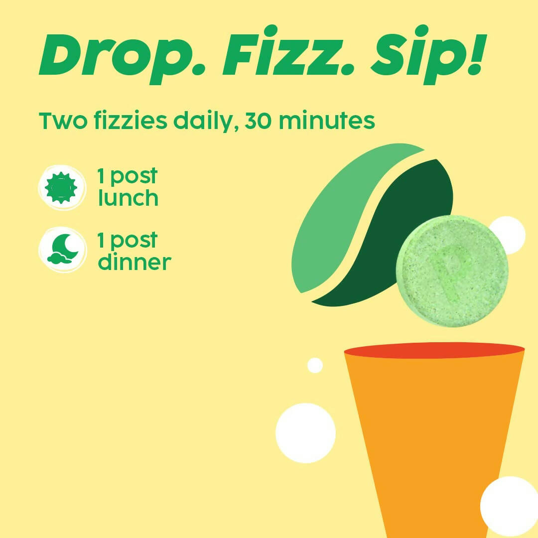 PLIX The Plant Fix Drink Sleep Burn Effervescent Tablets with Green Coffee Bean - Lemon Masala - Distacart